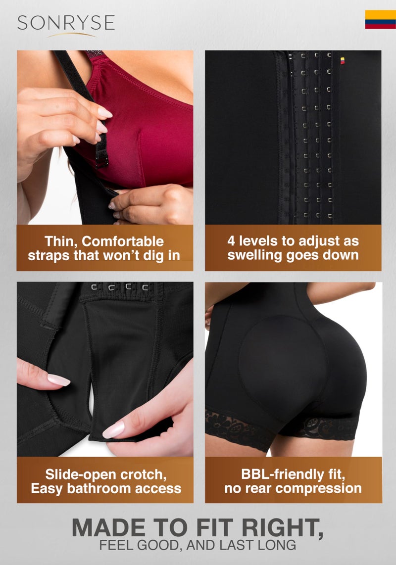 Sonryse Stage 2 faja Tummy Tuck Compression Garment | Faja Body Shaper Shapewear for Women | Fajas Colombianas Moldeadoras Black XS - Image 3